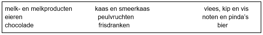 Voedingsmiddelen met organisch fosfaat